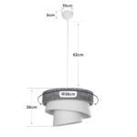 GLOBOSTAR® SIERA 203-0170 Μοντέρνο Κρεμαστό Φωτιστικό Οροφής με Ντουί 1 x E27 AC 220-240V IP20 - Μαύρο & Λευκό - Μ38 x Π38 x Υ26cm - Image 11