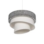 GLOBOSTAR® SIERA 203-0170 Μοντέρνο Κρεμαστό Φωτιστικό Οροφής με Ντουί 1 x E27 AC 220-240V IP20 - Μαύρο & Λευκό - Μ38 x Π38 x Υ26cm - Image 6