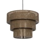 GLOBOSTAR® LEVEL 203-0171 Μοντέρνο Κρεμαστό Φωτιστικό Οροφής με Ντουί 1 x E27 AC 220-240V IP20 - Καφέ - Μ39 x Π39 x Υ30cm