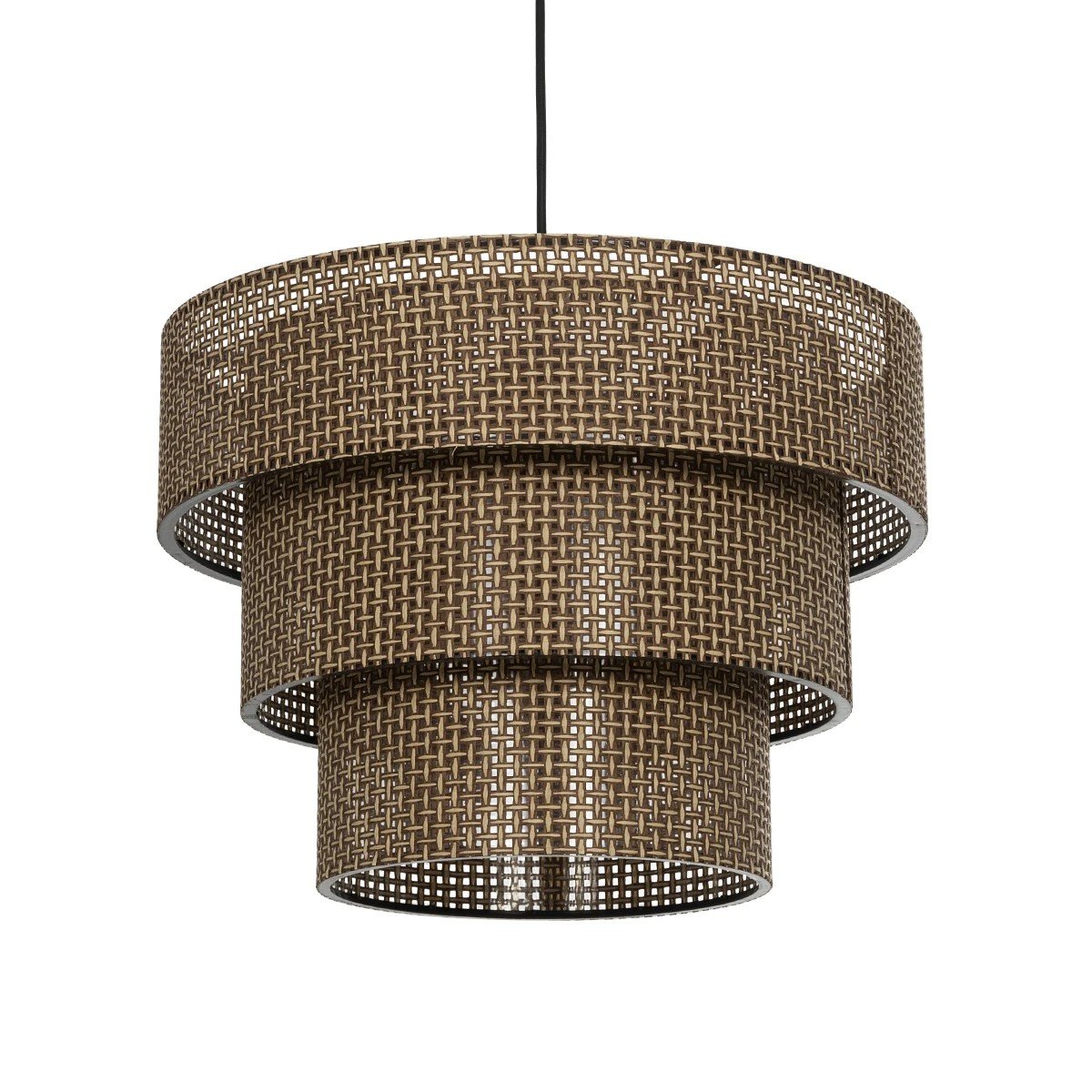 203_0171_0 GLOBOSTAR® LEVEL 203-0171 Μοντέρνο Κρεμαστό Φωτιστικό Οροφής με Ντουί 1 x E27 AC 220-240V IP20 - Καφέ - Μ39 x Π39 x Υ30cm - Image 1