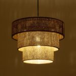 GLOBOSTAR® LEVEL 203-0171 Μοντέρνο Κρεμαστό Φωτιστικό Οροφής με Ντουί 1 x E27 AC 220-240V IP20 - Καφέ - Μ39 x Π39 x Υ30cm - Image 3