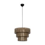 GLOBOSTAR® LEVEL 203-0171 Μοντέρνο Κρεμαστό Φωτιστικό Οροφής με Ντουί 1 x E27 AC 220-240V IP20 - Καφέ - Μ39 x Π39 x Υ30cm - Image 4