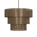 GLOBOSTAR® LEVEL 203-0171 Μοντέρνο Κρεμαστό Φωτιστικό Οροφής με Ντουί 1 x E27 AC 220-240V IP20 - Καφέ - Μ39 x Π39 x Υ30cm - Image 5