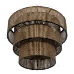 GLOBOSTAR® LEVEL 203-0171 Μοντέρνο Κρεμαστό Φωτιστικό Οροφής με Ντουί 1 x E27 AC 220-240V IP20 - Καφέ - Μ39 x Π39 x Υ30cm - Image 6