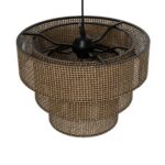 GLOBOSTAR® LEVEL 203-0171 Μοντέρνο Κρεμαστό Φωτιστικό Οροφής με Ντουί 1 x E27 AC 220-240V IP20 - Καφέ - Μ39 x Π39 x Υ30cm - Image 7