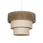 GLOBOSTAR® LEVEL 203-0172 Μοντέρνο Κρεμαστό Φωτιστικό Οροφής με Ντουί 1 x E27 AC 220-240V IP20 - Καφέ & Μπεζ - Μ38 x Π38 x Υ30cm