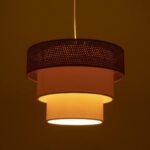 GLOBOSTAR® LEVEL 203-0172 Μοντέρνο Κρεμαστό Φωτιστικό Οροφής με Ντουί 1 x E27 AC 220-240V IP20 - Καφέ & Μπεζ - Μ38 x Π38 x Υ30cm - Image 3