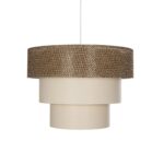 GLOBOSTAR® LEVEL 203-0172 Μοντέρνο Κρεμαστό Φωτιστικό Οροφής με Ντουί 1 x E27 AC 220-240V IP20 - Καφέ & Μπεζ - Μ38 x Π38 x Υ30cm - Image 5