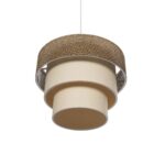 GLOBOSTAR® LEVEL 203-0172 Μοντέρνο Κρεμαστό Φωτιστικό Οροφής με Ντουί 1 x E27 AC 220-240V IP20 - Καφέ & Μπεζ - Μ38 x Π38 x Υ30cm - Image 6