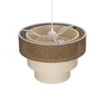 GLOBOSTAR® LEVEL 203-0172 Μοντέρνο Κρεμαστό Φωτιστικό Οροφής με Ντουί 1 x E27 AC 220-240V IP20 - Καφέ & Μπεζ - Μ38 x Π38 x Υ30cm - Image 7