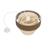 GLOBOSTAR® LEVEL 203-0172 Μοντέρνο Κρεμαστό Φωτιστικό Οροφής με Ντουί 1 x E27 AC 220-240V IP20 - Καφέ & Μπεζ - Μ38 x Π38 x Υ30cm - Image 10