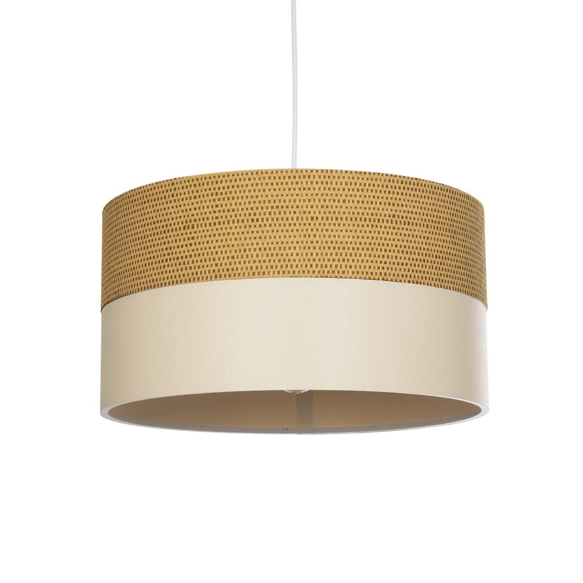 203_0173_0 GLOBOSTAR® LIVA 203-0173 Μοντέρνο Κρεμαστό Φωτιστικό Οροφής με Ντουί 1 x E27 AC 220-240V IP20 - Καφέ & Μπεζ - Μ38 x Π38 x Υ20cm - Image 1