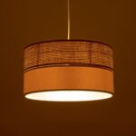 GLOBOSTAR® LIVA 203-0173 Μοντέρνο Κρεμαστό Φωτιστικό Οροφής με Ντουί 1 x E27 AC 220-240V IP20 - Καφέ & Μπεζ - Μ38 x Π38 x Υ20cm - Image 3