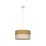 GLOBOSTAR® LIVA 203-0173 Μοντέρνο Κρεμαστό Φωτιστικό Οροφής με Ντουί 1 x E27 AC 220-240V IP20 - Καφέ & Μπεζ - Μ38 x Π38 x Υ20cm - Image 4