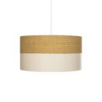 GLOBOSTAR® LIVA 203-0173 Μοντέρνο Κρεμαστό Φωτιστικό Οροφής με Ντουί 1 x E27 AC 220-240V IP20 - Καφέ & Μπεζ - Μ38 x Π38 x Υ20cm - Image 5