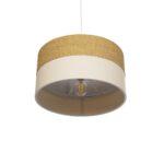 GLOBOSTAR® LIVA 203-0173 Μοντέρνο Κρεμαστό Φωτιστικό Οροφής με Ντουί 1 x E27 AC 220-240V IP20 - Καφέ & Μπεζ - Μ38 x Π38 x Υ20cm - Image 6