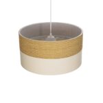 GLOBOSTAR® LIVA 203-0173 Μοντέρνο Κρεμαστό Φωτιστικό Οροφής με Ντουί 1 x E27 AC 220-240V IP20 - Καφέ & Μπεζ - Μ38 x Π38 x Υ20cm - Image 7