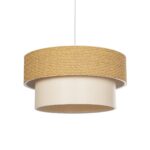 GLOBOSTAR® LIVA 203-0174 Μοντέρνο Κρεμαστό Φωτιστικό Οροφής με Ντουί 1 x E27 AC 220-240V IP20 - Μπεζ - Μ38 x Π38 x Υ30cm