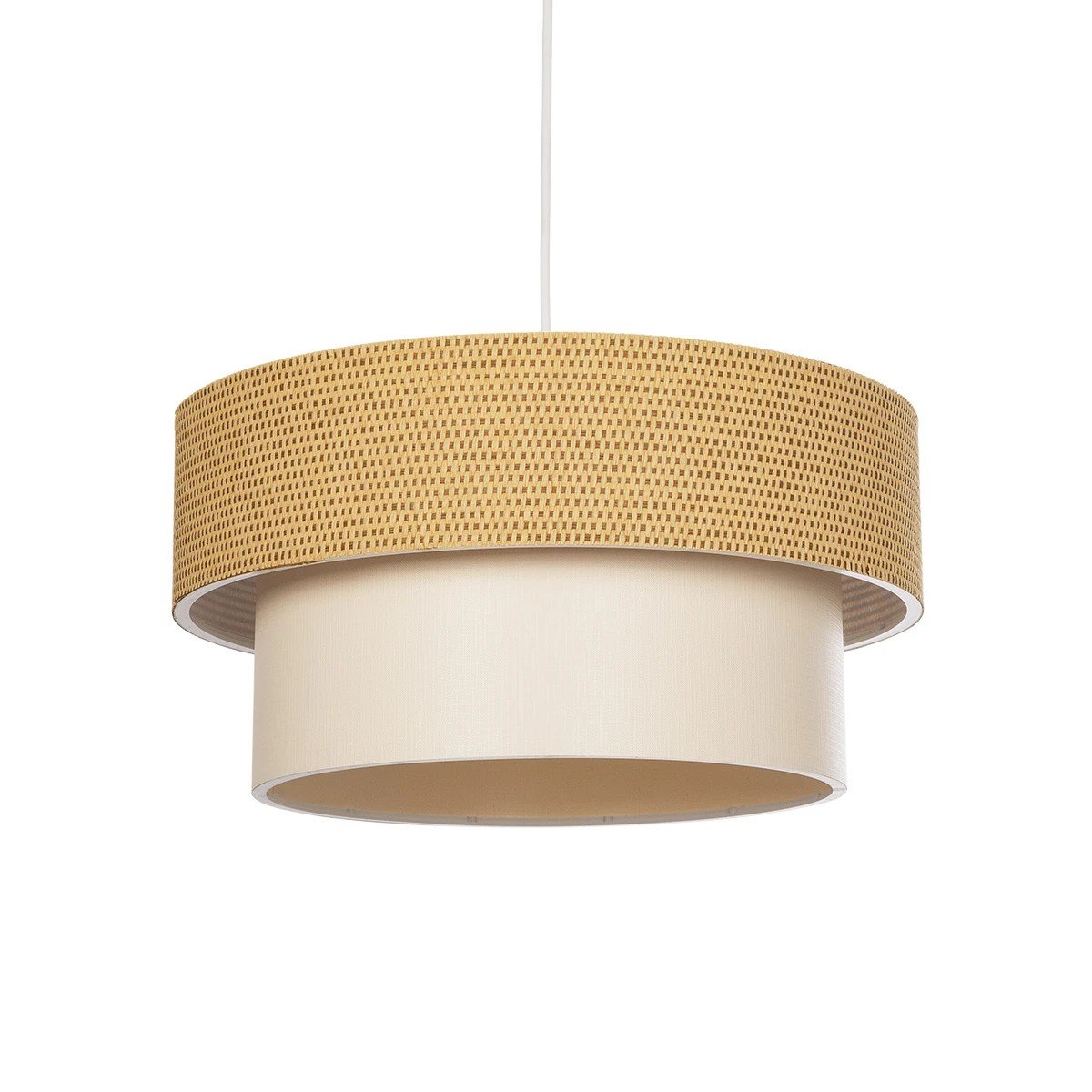 203_0174_0 GLOBOSTAR® LIVA 203-0174 Μοντέρνο Κρεμαστό Φωτιστικό Οροφής με Ντουί 1 x E27 AC 220-240V IP20 - Μπεζ - Μ38 x Π38 x Υ30cm - Image 1