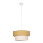 GLOBOSTAR® LIVA 203-0174 Μοντέρνο Κρεμαστό Φωτιστικό Οροφής με Ντουί 1 x E27 AC 220-240V IP20 - Μπεζ - Μ38 x Π38 x Υ30cm - Image 4