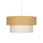 GLOBOSTAR® LIVA 203-0174 Μοντέρνο Κρεμαστό Φωτιστικό Οροφής με Ντουί 1 x E27 AC 220-240V IP20 - Μπεζ - Μ38 x Π38 x Υ30cm - Image 5