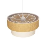 GLOBOSTAR® LIVA 203-0174 Μοντέρνο Κρεμαστό Φωτιστικό Οροφής με Ντουί 1 x E27 AC 220-240V IP20 - Μπεζ - Μ38 x Π38 x Υ30cm - Image 7