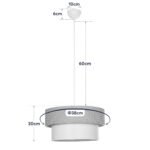 GLOBOSTAR® LIVA 203-0175 Μοντέρνο Κρεμαστό Φωτιστικό Οροφής με Ντουί 1 x E27 AC 220-240V IP20 - Καφέ & Μπεζ - Μ38 x Π38 x Υ30cm - Image 11