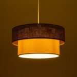 GLOBOSTAR® LIVA 203-0175 Μοντέρνο Κρεμαστό Φωτιστικό Οροφής με Ντουί 1 x E27 AC 220-240V IP20 - Καφέ & Μπεζ - Μ38 x Π38 x Υ30cm - Image 3