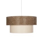 GLOBOSTAR® LIVA 203-0175 Μοντέρνο Κρεμαστό Φωτιστικό Οροφής με Ντουί 1 x E27 AC 220-240V IP20 - Καφέ & Μπεζ - Μ38 x Π38 x Υ30cm - Image 5