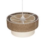 GLOBOSTAR® LIVA 203-0175 Μοντέρνο Κρεμαστό Φωτιστικό Οροφής με Ντουί 1 x E27 AC 220-240V IP20 - Καφέ & Μπεζ - Μ38 x Π38 x Υ30cm - Image 7