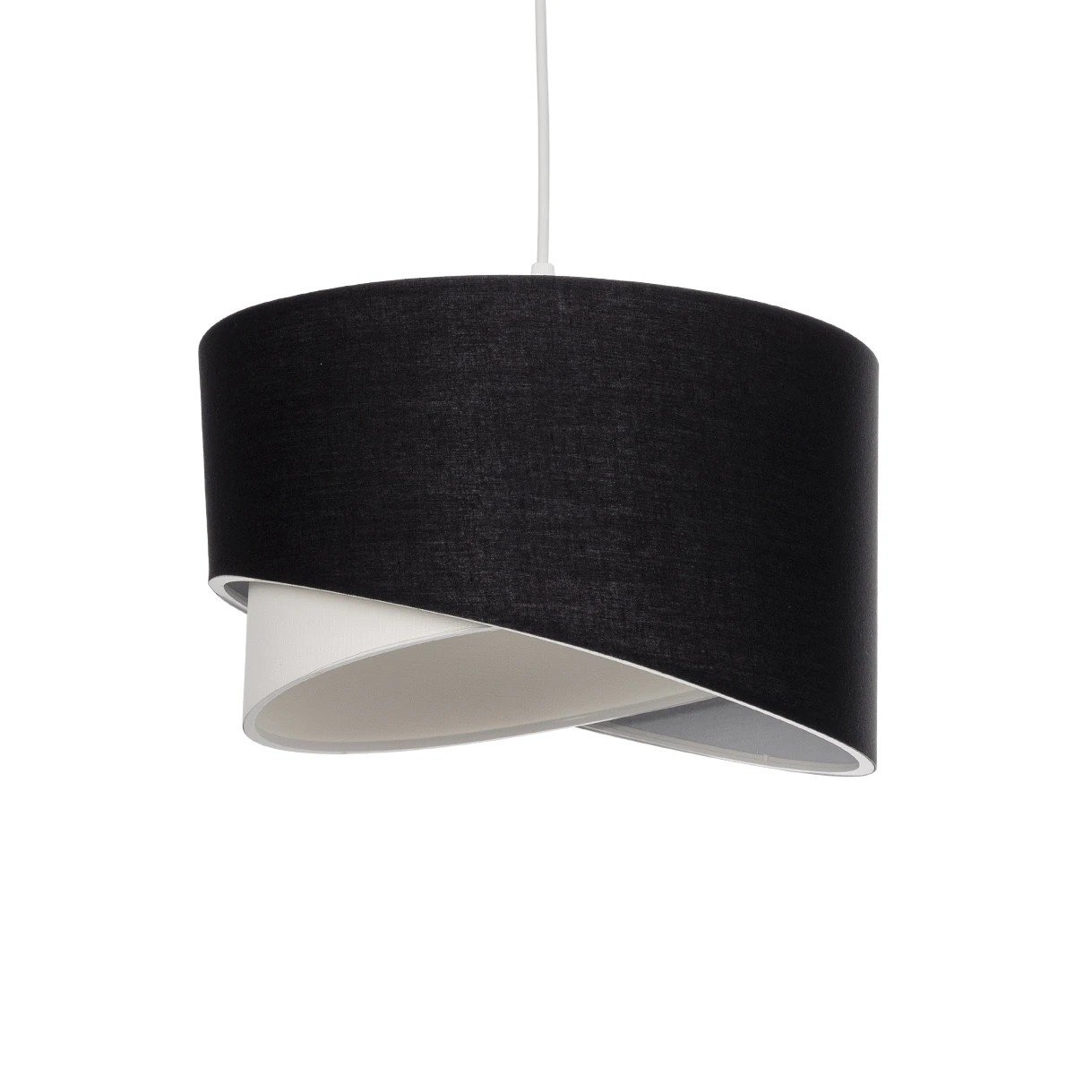 203_0176_0 GLOBOSTAR® LILI 203-0176 Μοντέρνο Κρεμαστό Φωτιστικό Οροφής με Ντουί 1 x E27 AC 220-240V IP20 - Μαύρο & Λευκό - Μ30 x Π30 x Υ22cm - Image 1