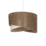 GLOBOSTAR® LILI 203-0177 Μοντέρνο Κρεμαστό Φωτιστικό Οροφής με Ντουί 1 x E27 AC 220-240V IP20 - Καφέ & Μπεζ - Μ30 x Π30 x Υ22cm