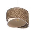 GLOBOSTAR® LILI 203-0177 Μοντέρνο Κρεμαστό Φωτιστικό Οροφής με Ντουί 1 x E27 AC 220-240V IP20 - Καφέ & Μπεζ - Μ30 x Π30 x Υ22cm - Image 6