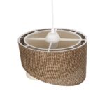 GLOBOSTAR® LILI 203-0177 Μοντέρνο Κρεμαστό Φωτιστικό Οροφής με Ντουί 1 x E27 AC 220-240V IP20 - Καφέ & Μπεζ - Μ30 x Π30 x Υ22cm - Image 7
