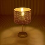 GLOBOSTAR® WIZ 203-0181 Μοντέρνο Επιτραπέζιο Φωτιστικό Πορτατίφ με Ντουί 1 x E27 AC 220-240V IP20 - Χρυσο & Καφέ - Μ22 x Π22 x Υ36.5cm - Image 3