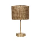 GLOBOSTAR® WIZ 203-0181 Μοντέρνο Επιτραπέζιο Φωτιστικό Πορτατίφ με Ντουί 1 x E27 AC 220-240V IP20 - Χρυσο & Καφέ - Μ22 x Π22 x Υ36.5cm - Image 4