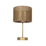 GLOBOSTAR® WIZ 203-0181 Μοντέρνο Επιτραπέζιο Φωτιστικό Πορτατίφ με Ντουί 1 x E27 AC 220-240V IP20 - Χρυσο & Καφέ - Μ22 x Π22 x Υ36.5cm - Image 5