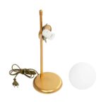 GLOBOSTAR® GLOBUS 203-0182 Μοντέρνο Επιτραπέζιο Φωτιστικό Πορτατίφ με Ντουί 1 x E27 AC 220-240V IP20 - Χρυσο & Λευκό - Μ21 x Π17 x Υ45cm - Image 9