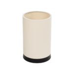 GLOBOSTAR® CYLINDER 203-0183 Μοντέρνο Επιτραπέζιο Φωτιστικό Πορτατίφ με Ντουί 1 x E27 AC 220-240V IP20 - Μαύρο & Μπεζ - Μ14 x Π14 x Υ22cm