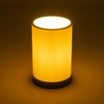 GLOBOSTAR® CYLINDER 203-0183 Μοντέρνο Επιτραπέζιο Φωτιστικό Πορτατίφ με Ντουί 1 x E27 AC 220-240V IP20 - Μαύρο & Μπεζ - Μ14 x Π14 x Υ22cm - Image 3