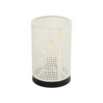 GLOBOSTAR® CYLINDER 203-0184 Μοντέρνο Επιτραπέζιο Φωτιστικό Πορτατίφ με Ντουί 1 x E27 AC 220-240V IP20 - Μαύρο & Λευκό - Μ14 x Π14 x Υ22cm