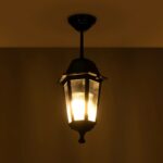 GLOBOSTAR® VITRO 203-0189 Vintage Φωτιστικό Οροφής με Ντουί 1 x E27 AC 220-240V IP44 - Μαύρο - Μ17 x Π17 x Υ28cm - Image 3