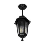 GLOBOSTAR® VITRO 203-0189 Vintage Φωτιστικό Οροφής με Ντουί 1 x E27 AC 220-240V IP44 - Μαύρο - Μ17 x Π17 x Υ28cm - Image 5