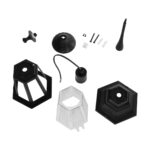 GLOBOSTAR® VITRO 203-0189 Vintage Φωτιστικό Οροφής με Ντουί 1 x E27 AC 220-240V IP44 - Μαύρο - Μ17 x Π17 x Υ28cm - Image 8