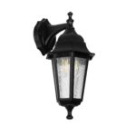 GLOBOSTAR® VITRO 203-0191 Vintage Φωτιστικό Τοίχου - Απλίκα με Ντουί 1 x E27 AC 220-240V IP44 - Μαύρο - Μ17 x Π20 x Υ36cm