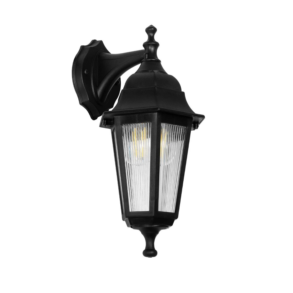 203_0191_0 GLOBOSTAR® VITRO 203-0191 Vintage Φωτιστικό Τοίχου - Απλίκα με Ντουί 1 x E27 AC 220-240V IP44 - Μαύρο - Μ17 x Π20 x Υ36cm - Image 1