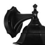 GLOBOSTAR® VITRO 203-0191 Vintage Φωτιστικό Τοίχου - Απλίκα με Ντουί 1 x E27 AC 220-240V IP44 - Μαύρο - Μ17 x Π20 x Υ36cm - Image 6