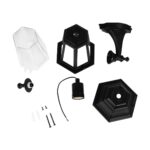 GLOBOSTAR® VITRO 203-0191 Vintage Φωτιστικό Τοίχου - Απλίκα με Ντουί 1 x E27 AC 220-240V IP44 - Μαύρο - Μ17 x Π20 x Υ36cm - Image 8