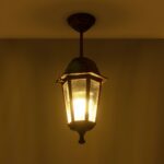 GLOBOSTAR® VITRO 203-0194 Vintage Φωτιστικό Οροφής με Ντουί 1 x E27 AC 220-240V IP44 - Χάλκινο - Μ17 x Π17 x Υ28cm - Image 3