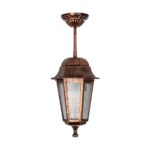 GLOBOSTAR® VITRO 203-0194 Vintage Φωτιστικό Οροφής με Ντουί 1 x E27 AC 220-240V IP44 - Χάλκινο - Μ17 x Π17 x Υ28cm - Image 4